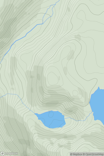 Thumbnail image for Carnan Ban [Loch Maree to Loch Broom] [NG999764] showing contour plot for surrounding peak